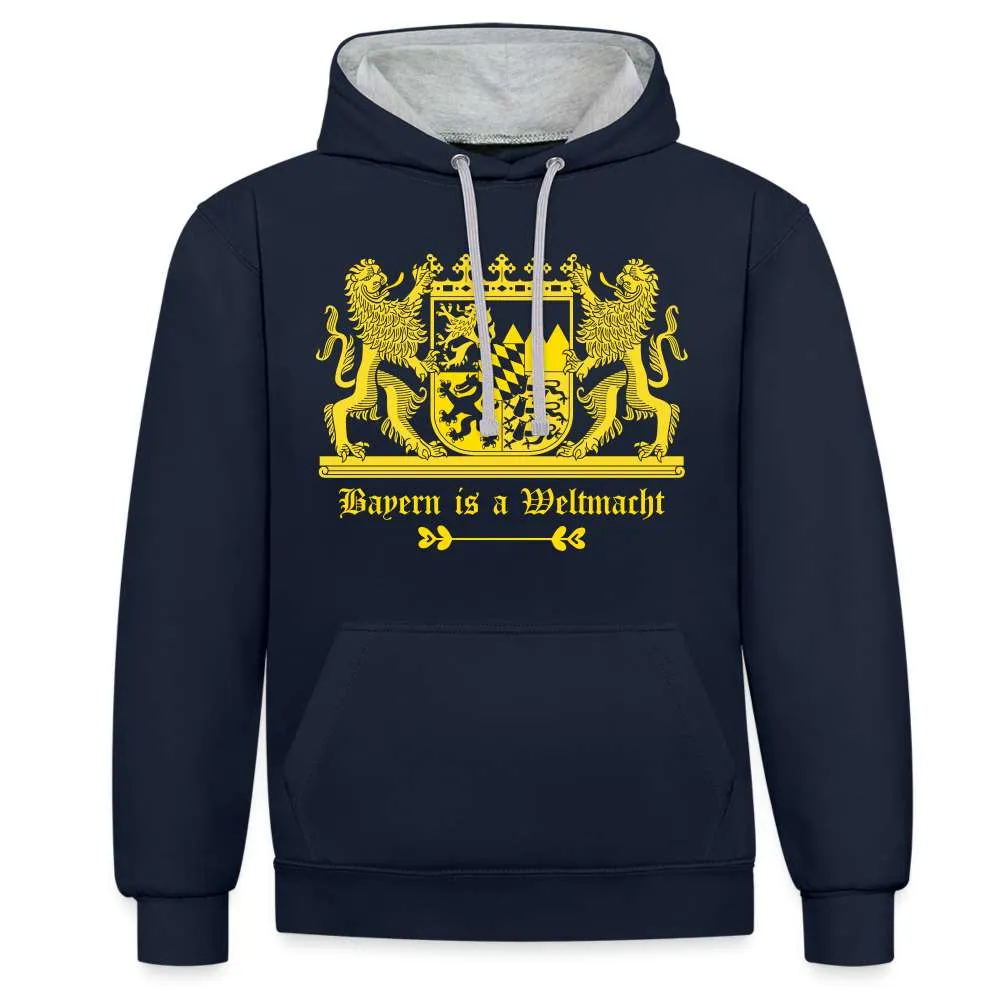 Bayern Is A Weltmacht - Bayern Wappen - Kontrast-Hoodie