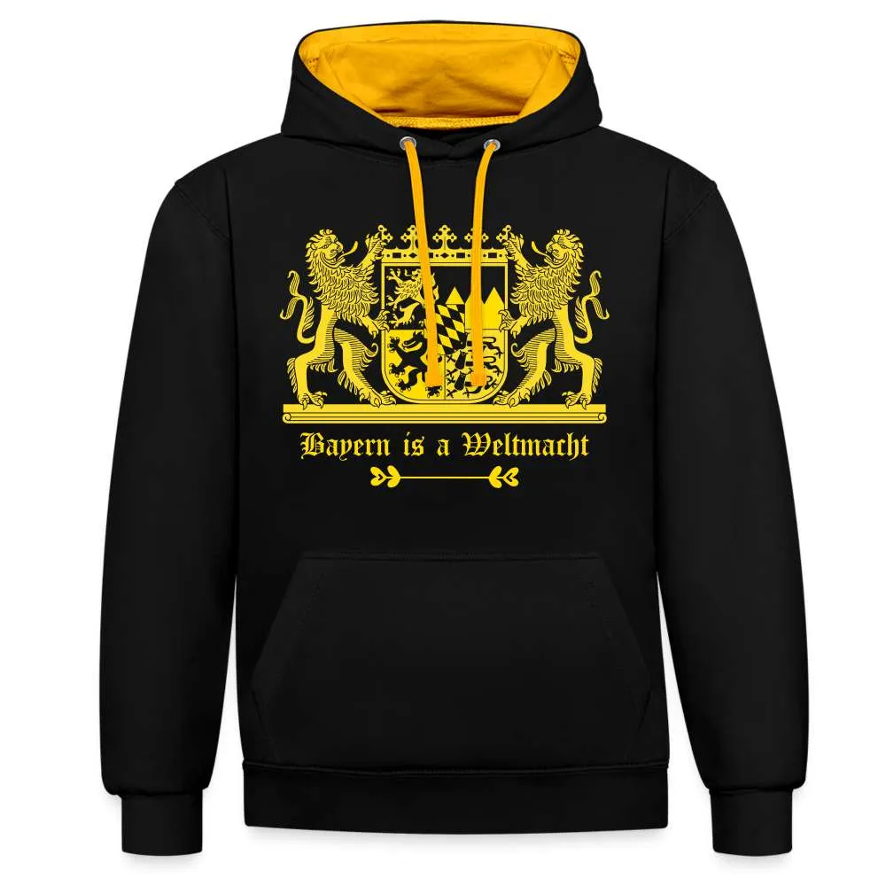 Bayern Is A Weltmacht - Bayern Wappen - Kontrast-Hoodie