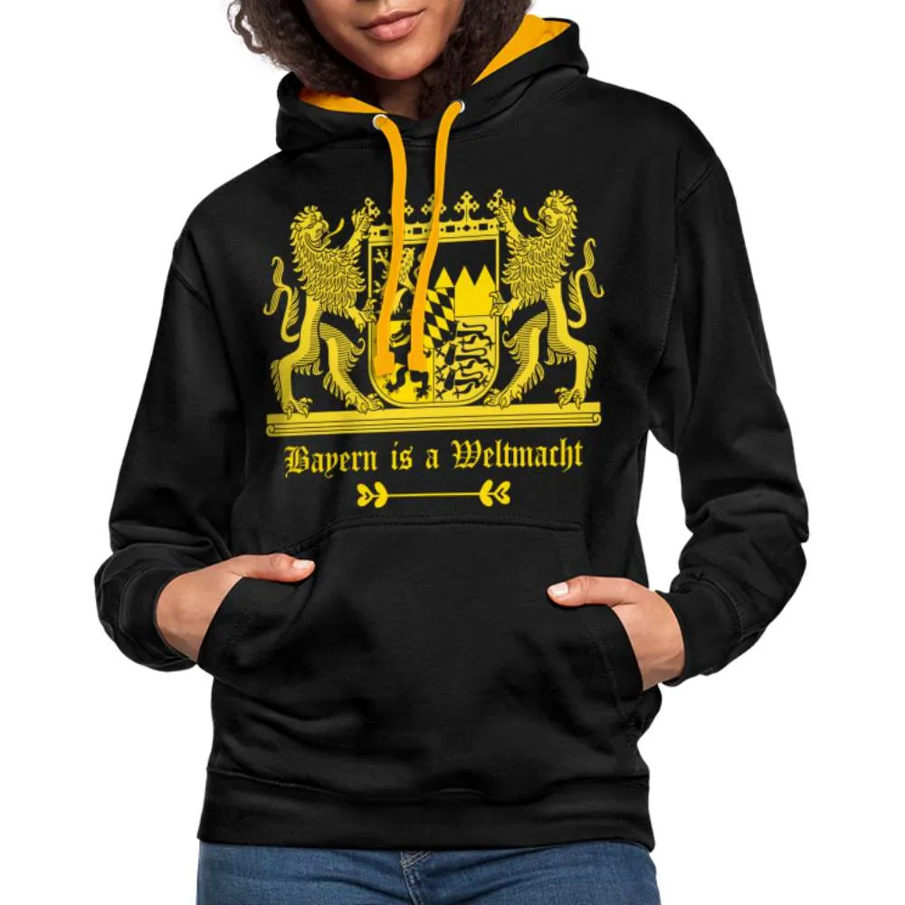Bayern Is A Weltmacht - Bayern Wappen - Kontrast-Hoodie