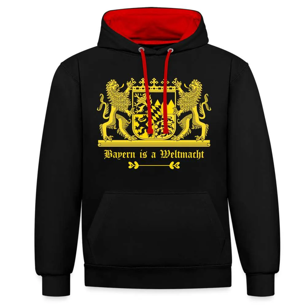 Bayern Is A Weltmacht - Bayern Wappen - Kontrast-Hoodie