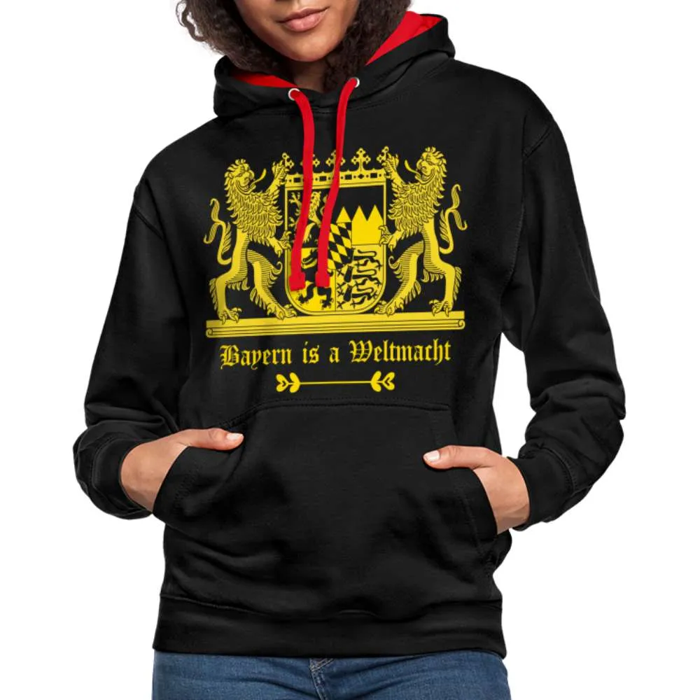 Bayern Is A Weltmacht - Bayern Wappen - Kontrast-Hoodie