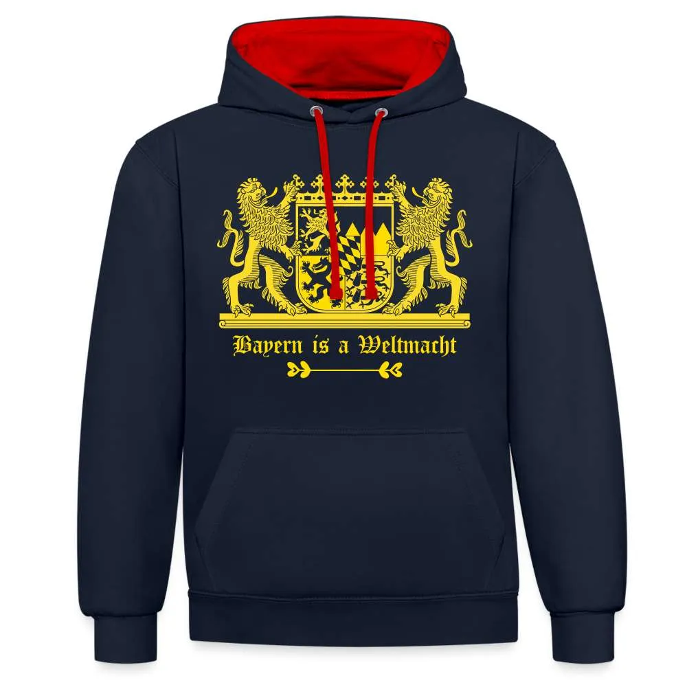 Bayern Is A Weltmacht - Bayern Wappen - Kontrast-Hoodie