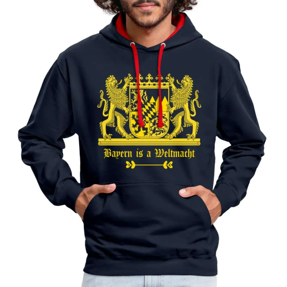Bayern Is A Weltmacht - Bayern Wappen - Kontrast-Hoodie