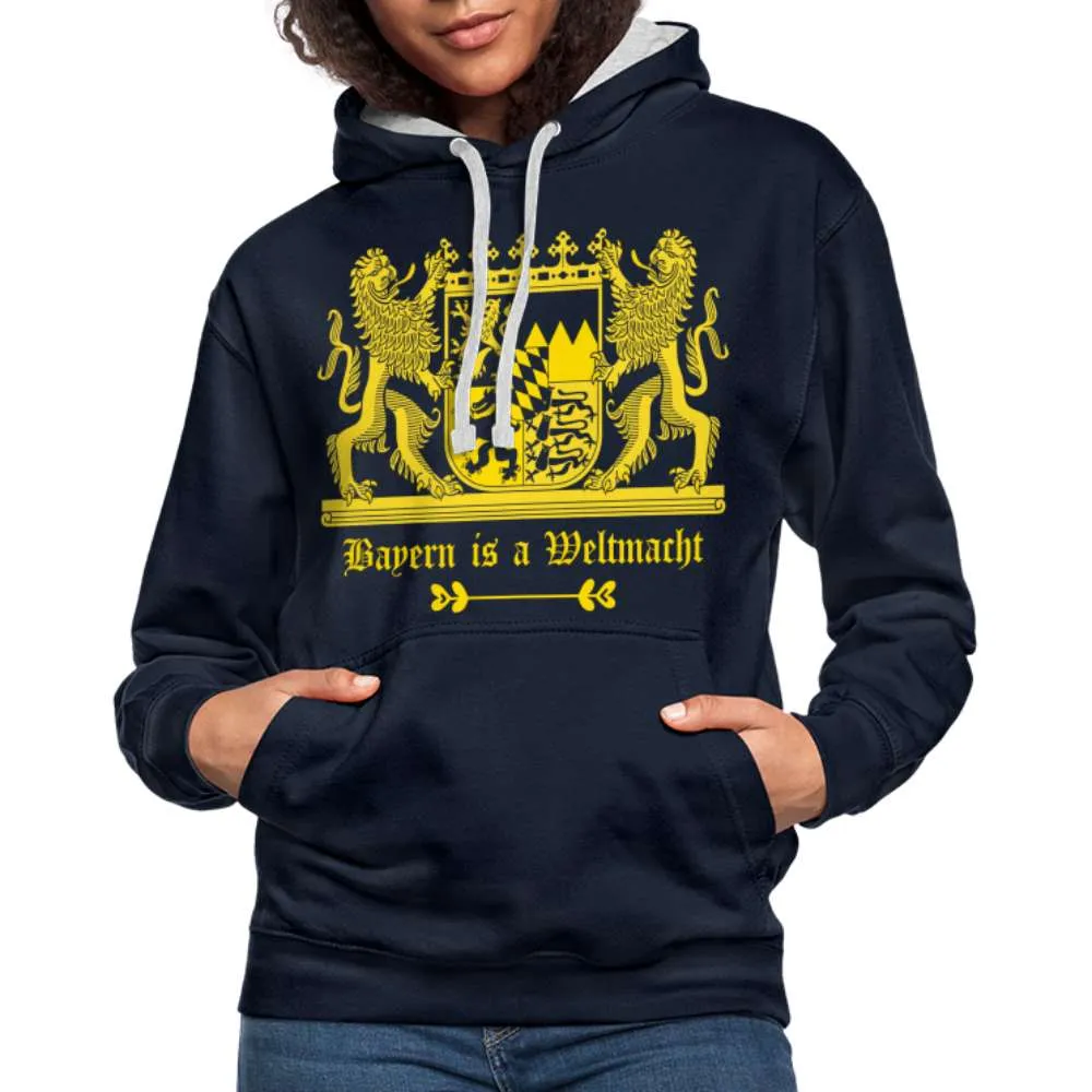 Bayern Is A Weltmacht - Bayern Wappen - Kontrast-Hoodie
