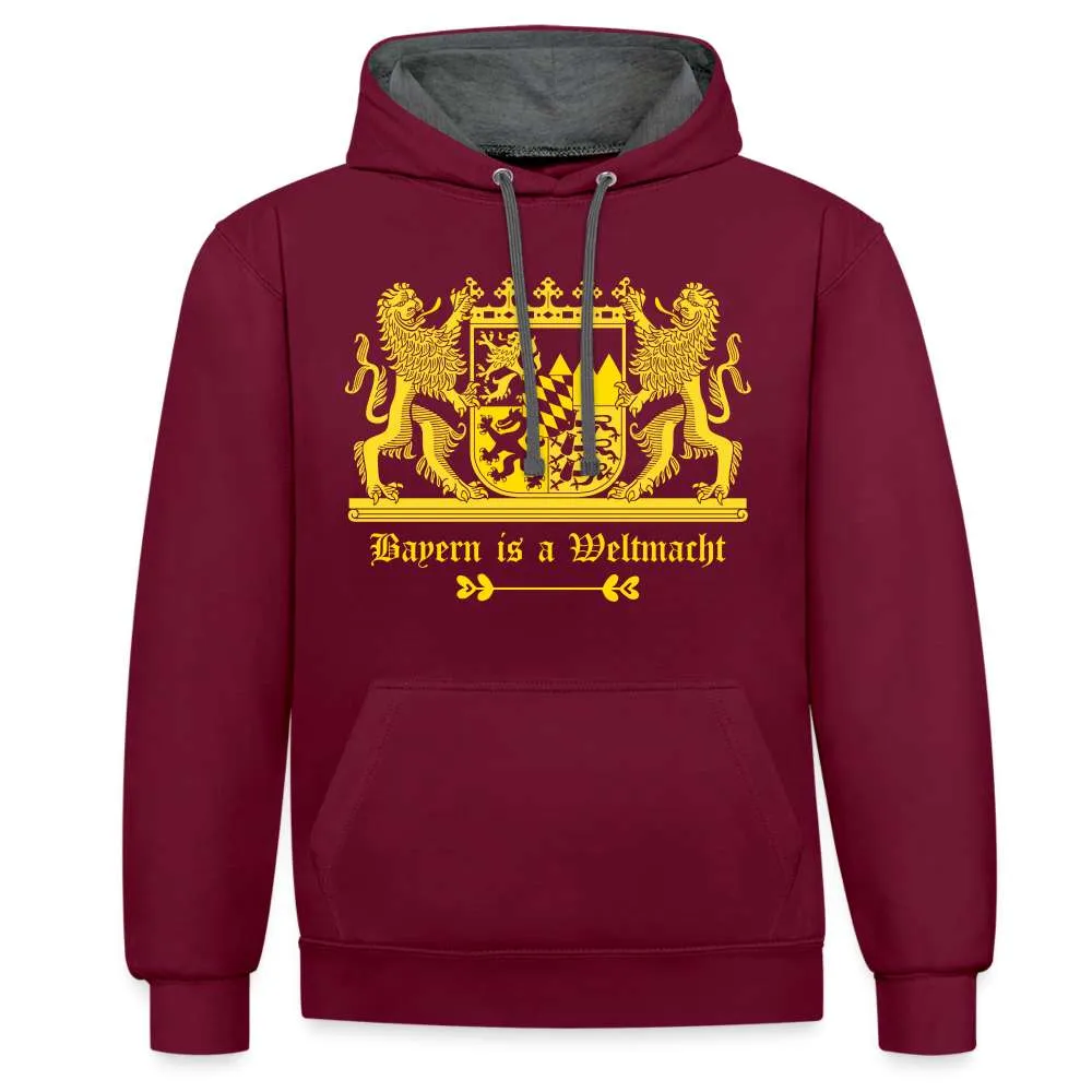 Bayern Is A Weltmacht - Bayern Wappen - Kontrast-Hoodie