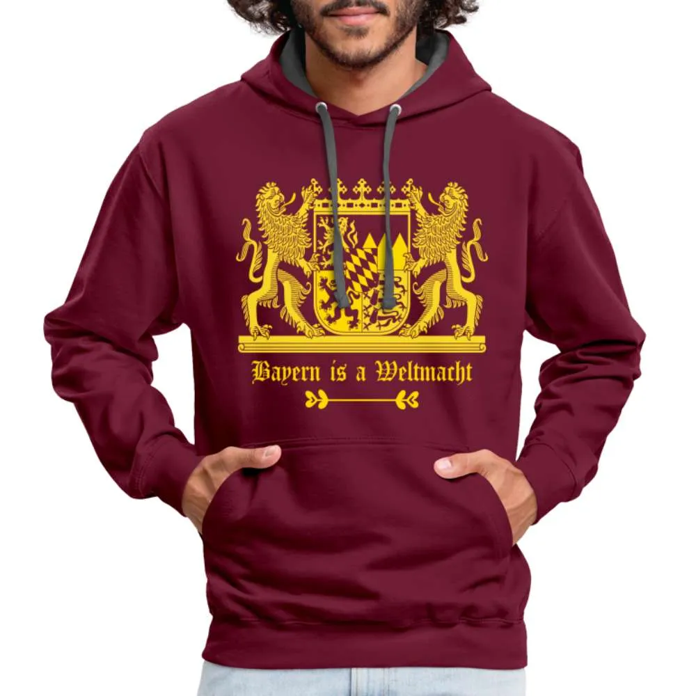 Bayern Is A Weltmacht - Bayern Wappen - Kontrast-Hoodie