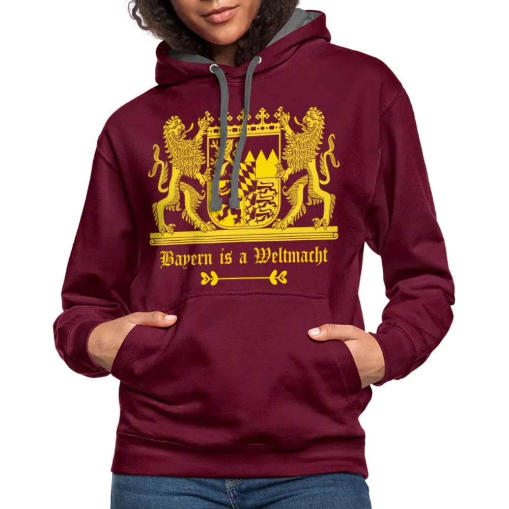Bayern Is A Weltmacht - Bayern Wappen - Kontrast-Hoodie