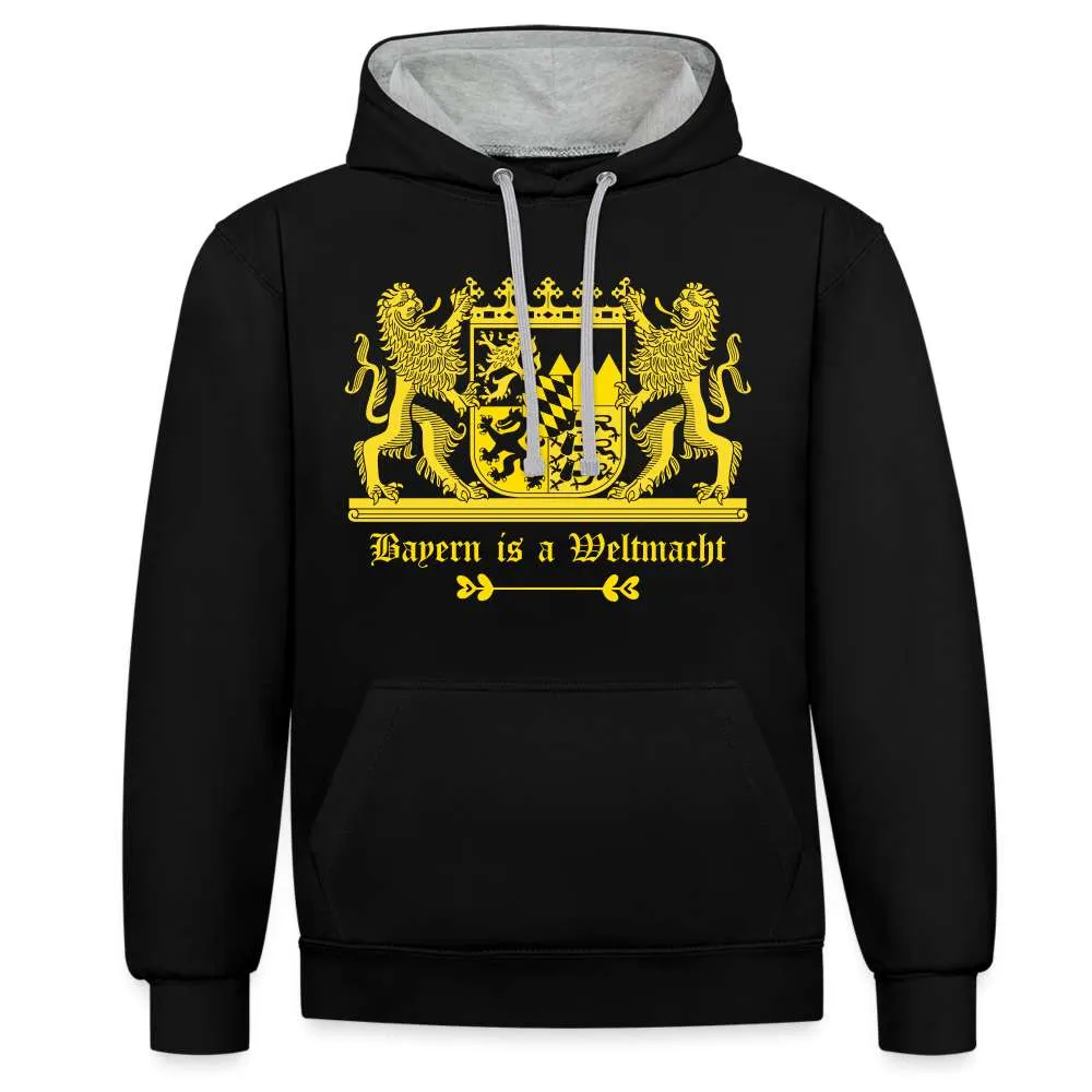 Bayern Is A Weltmacht - Bayern Wappen - Kontrast-Hoodie