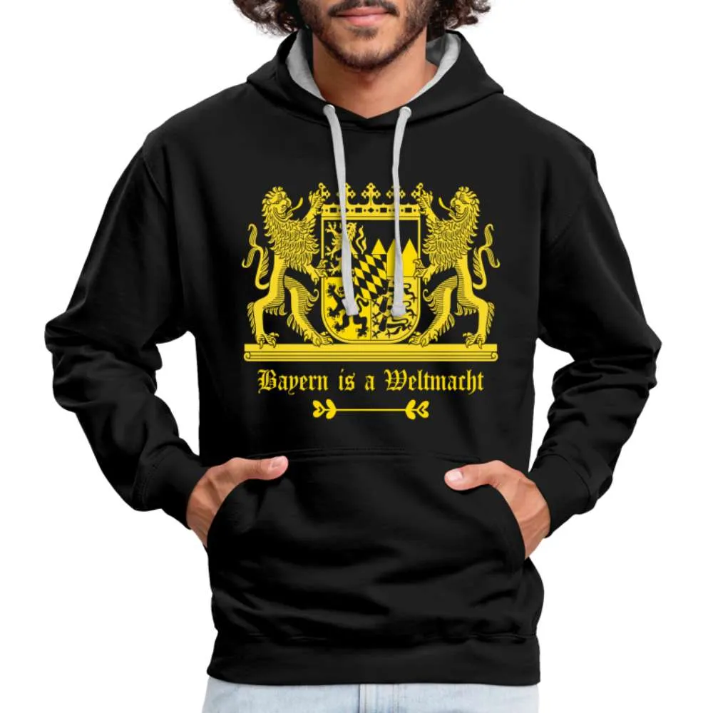 Bayern Is A Weltmacht - Bayern Wappen - Kontrast-Hoodie