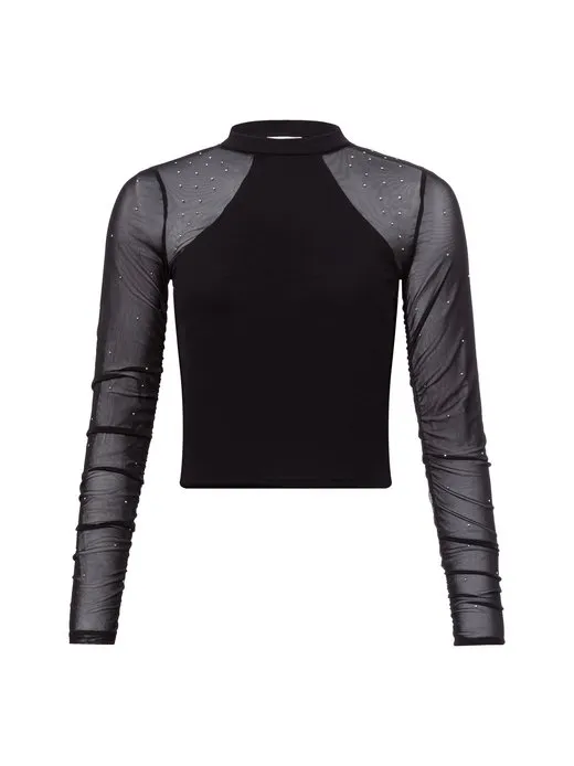 Damen Langarmshirt - NMMaya Halterneck Optic Top