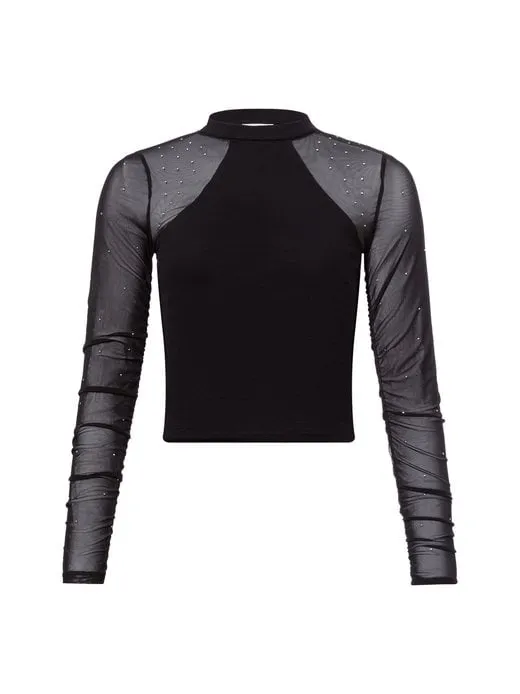 Damen Langarmshirt - NMMaya Halterneck Optic Top