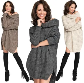 Damen Schalkragen-Pullover Strickpullover Pull;
