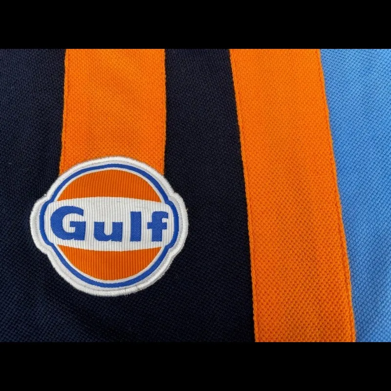 Gulf Poloshirt Racing Stripes Marineblau - Herren