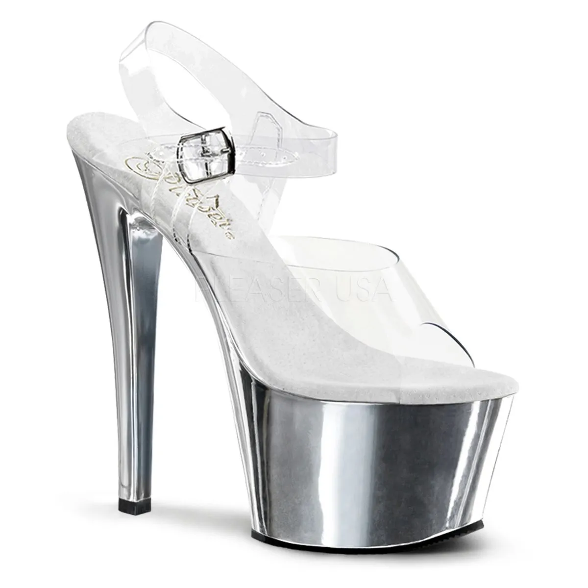 High Heels Sandalette silber SKY-308