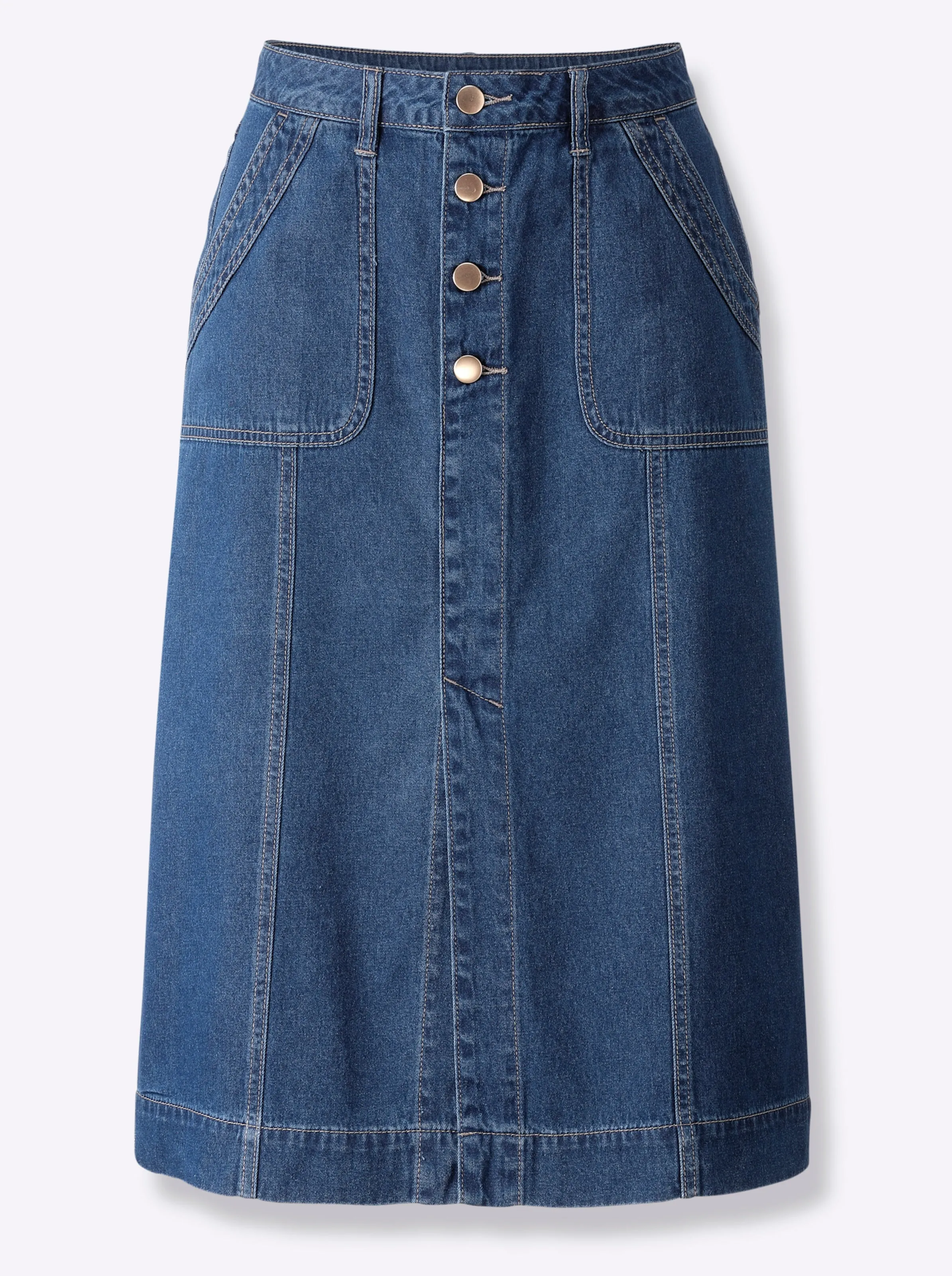 Jeans-Rock in blue-stone-washed
