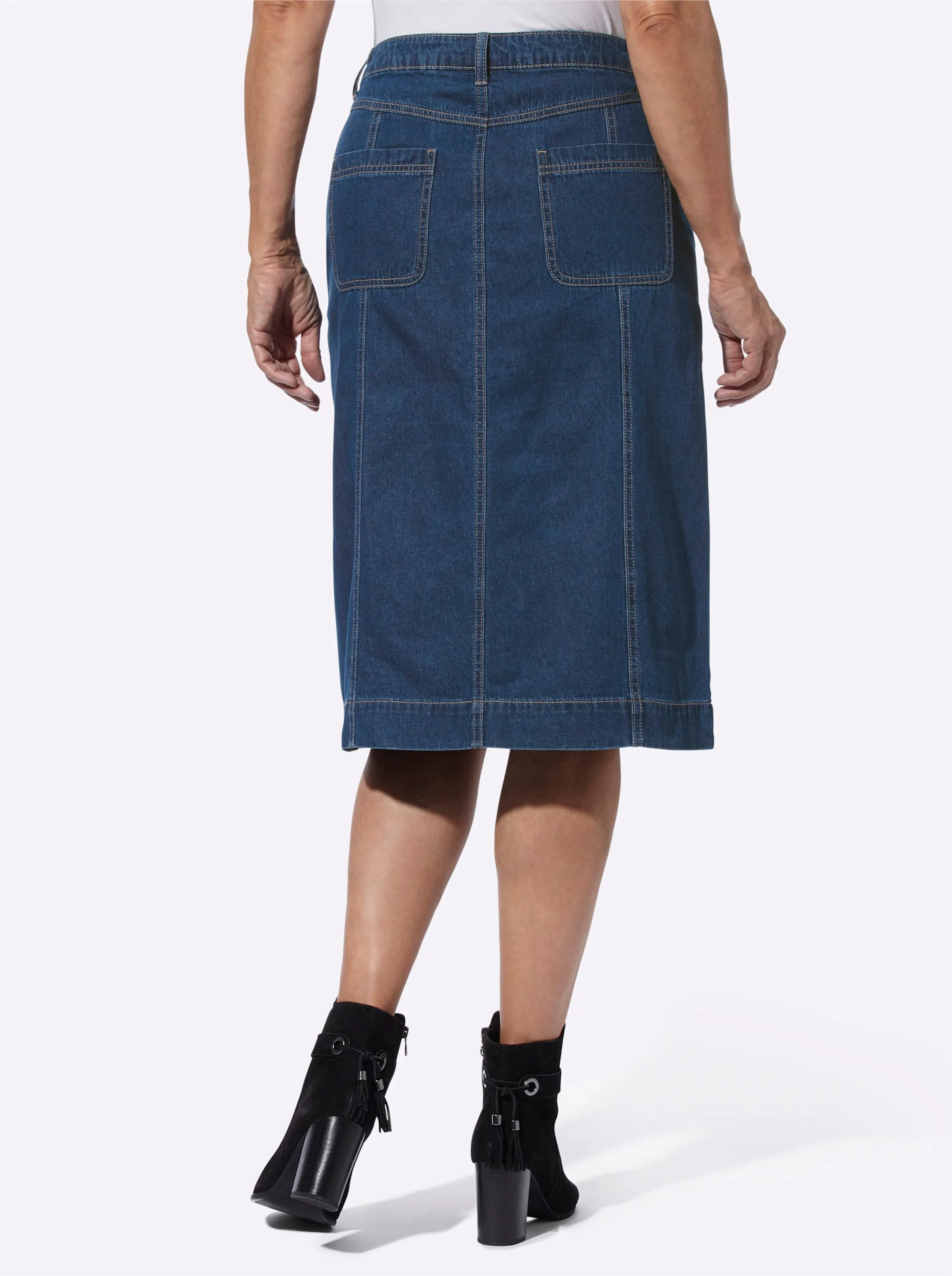 Jeans-Rock in blue-stone-washed