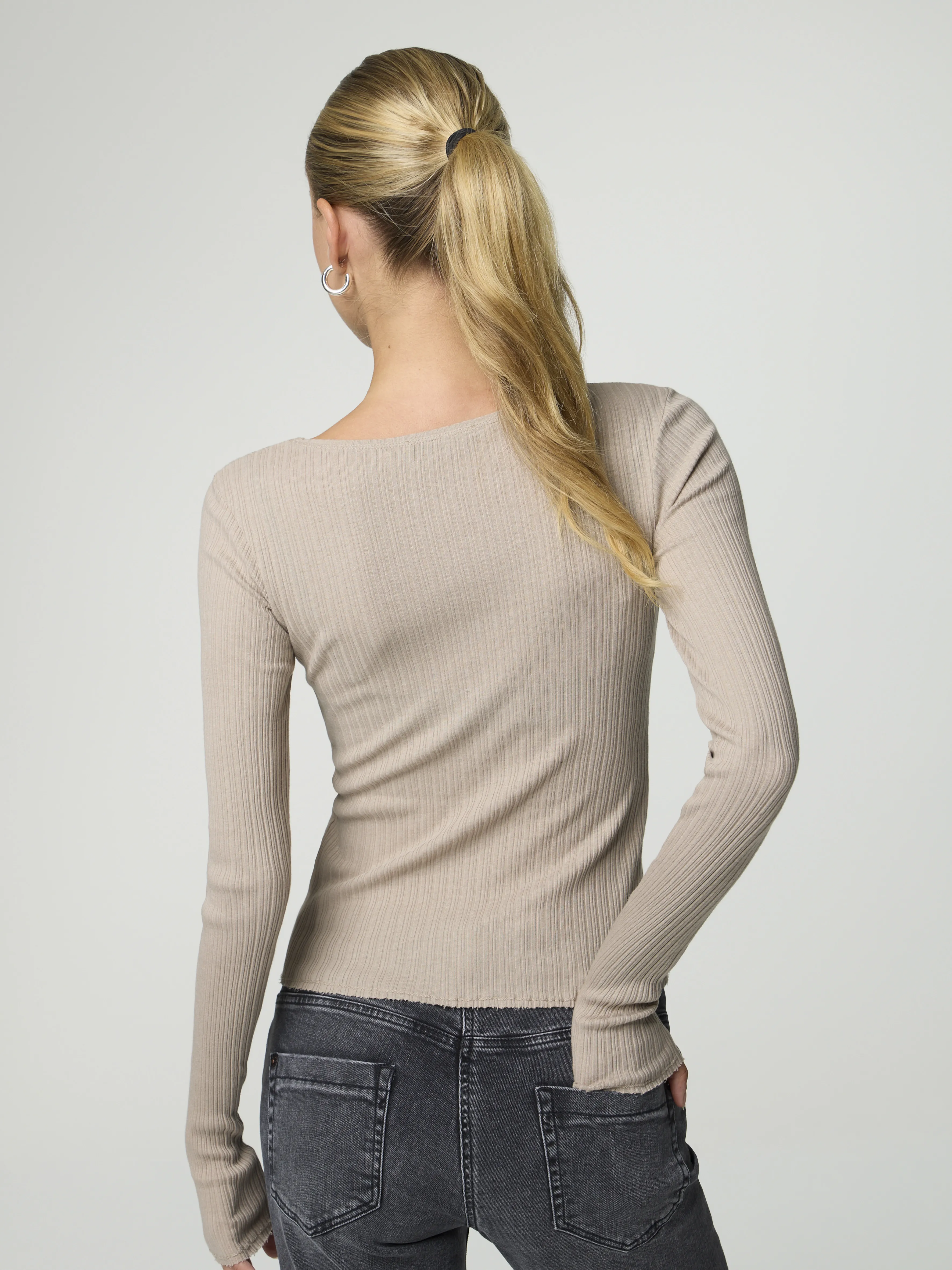 Langarmshirt mit Rippen HEJUNO