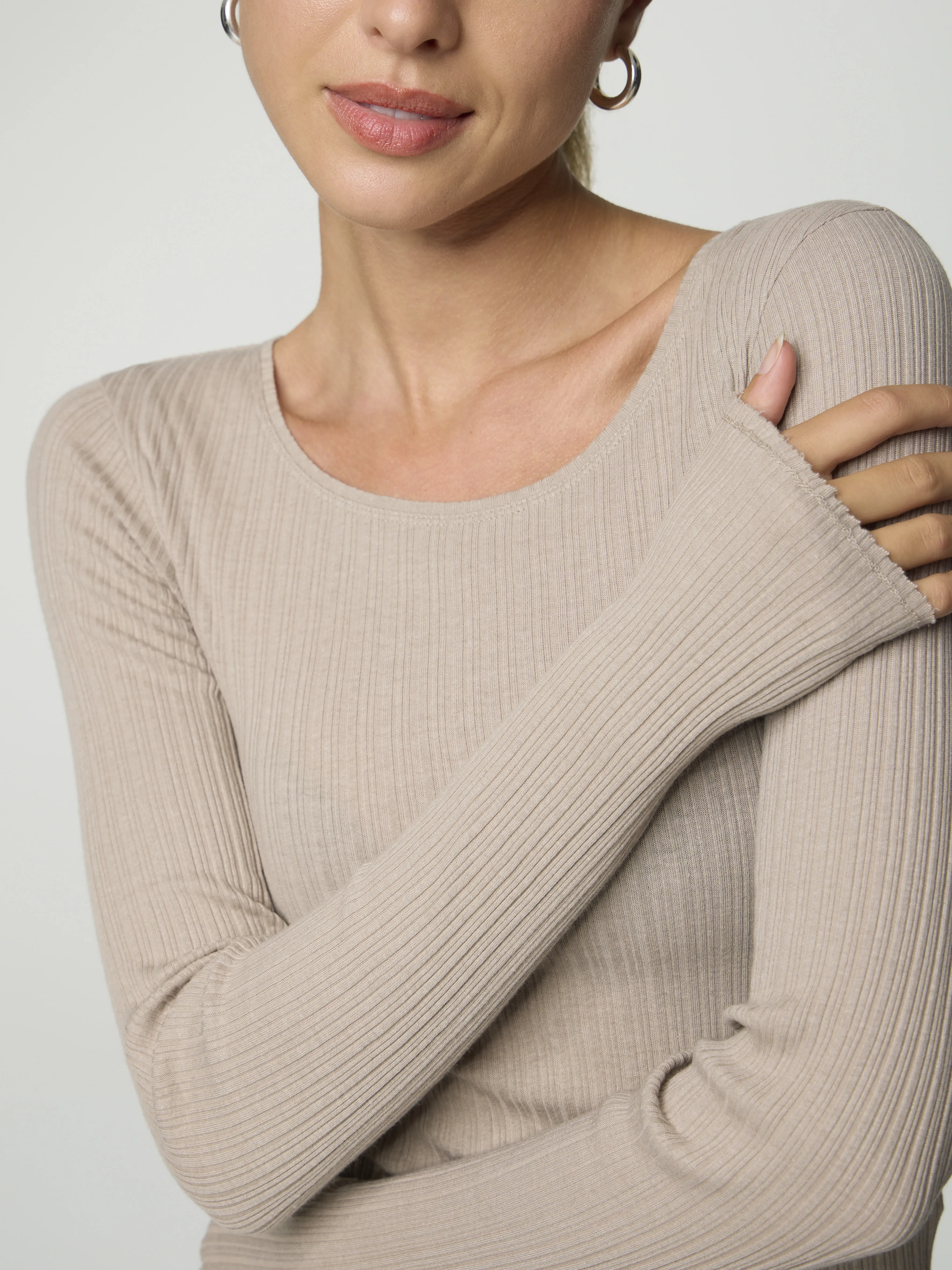 Langarmshirt mit Rippen HEJUNO