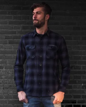 MCS Worker Flanel Hemd schwarz/grau