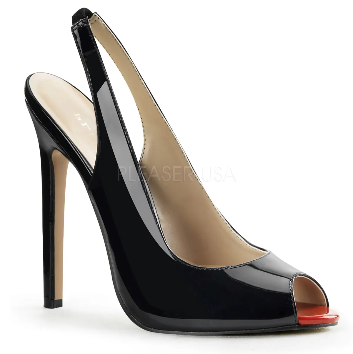 Peep Toe High Heels schwarz SEXY-08