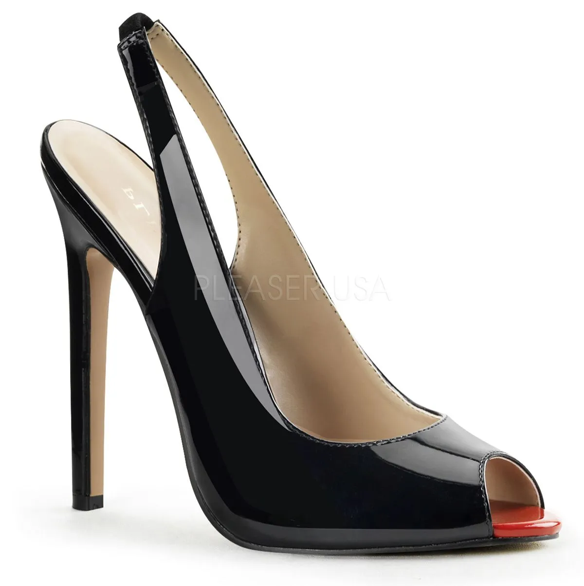 Peep Toe High Heels schwarz SEXY-08