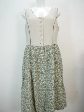 Rehli Tracht beige Leinen mit Stickerei süßes Landhaus Kleid Trachtenkleid Gr.48