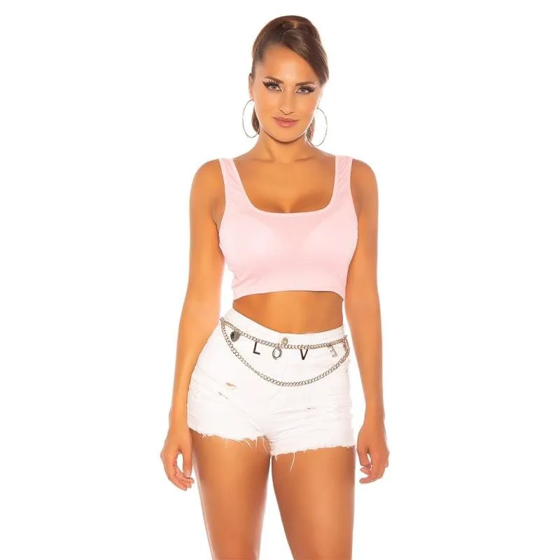 Sexy Hotpants Jeans-Look mit Zipper Gogo Club Schwarz
