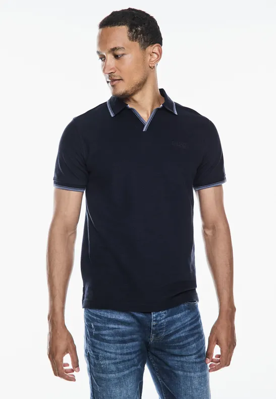 Street One MEN Poloshirt Strick-Struktur 