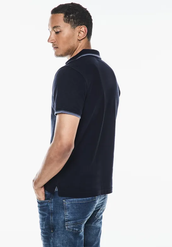 Street One MEN Poloshirt Strick-Struktur 