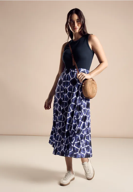 Street One Plissée Kleid mit Print 