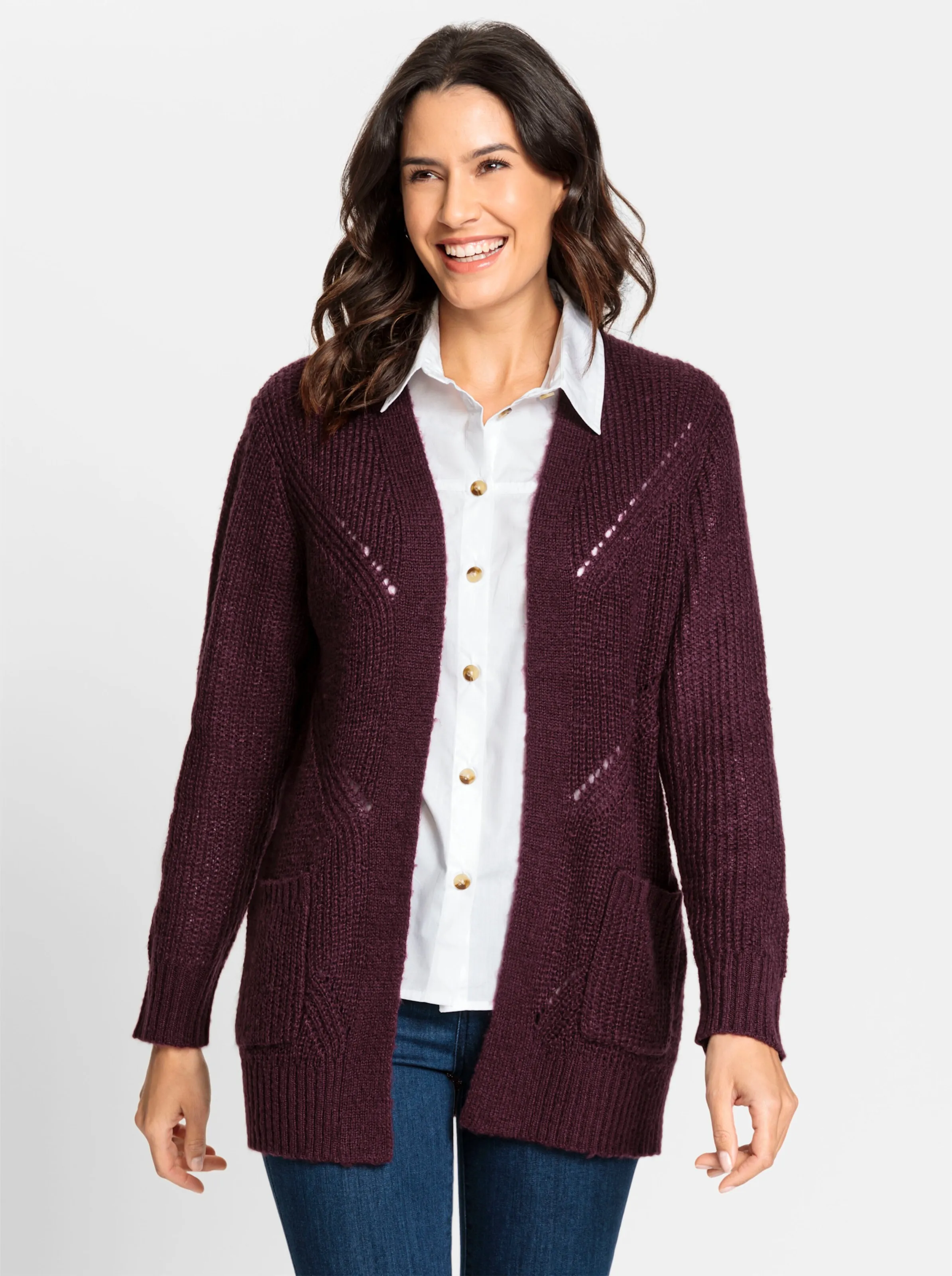 Strickjacke in burgund