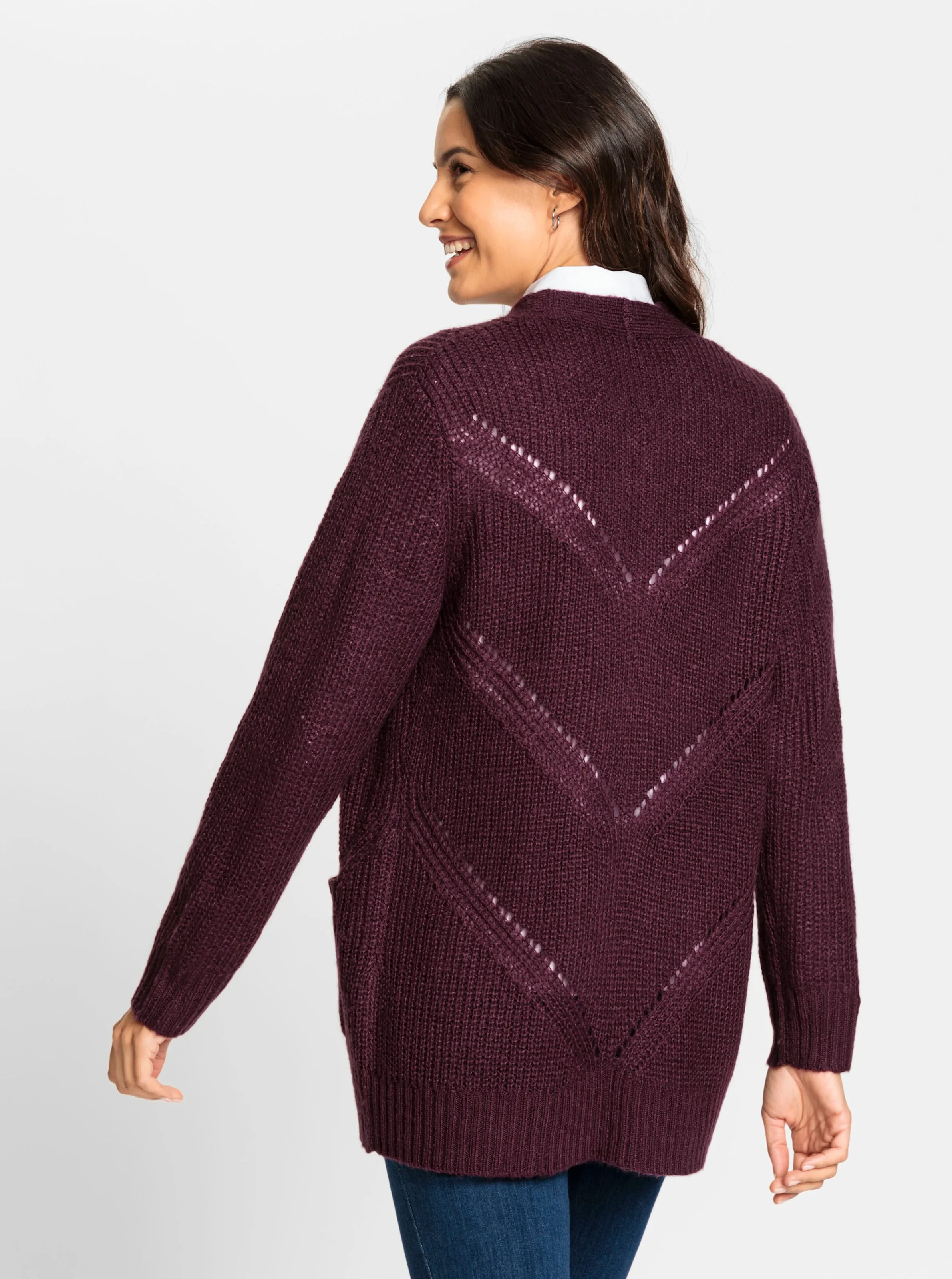 Strickjacke in burgund