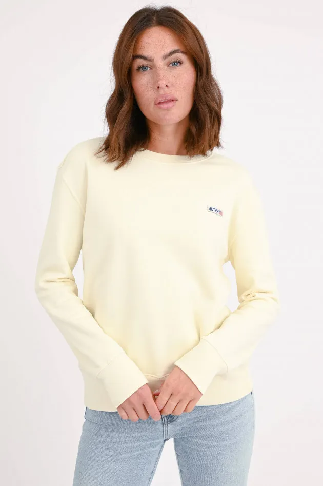 Sweatshirt mit Logo in Vintage White